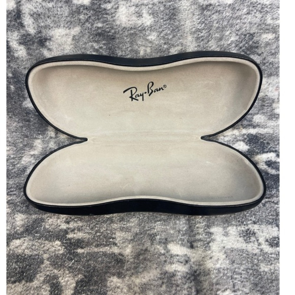 Ray-Ban Sunglasses Hard‎ Case Black Clamshell Protective Holder Beige Interior